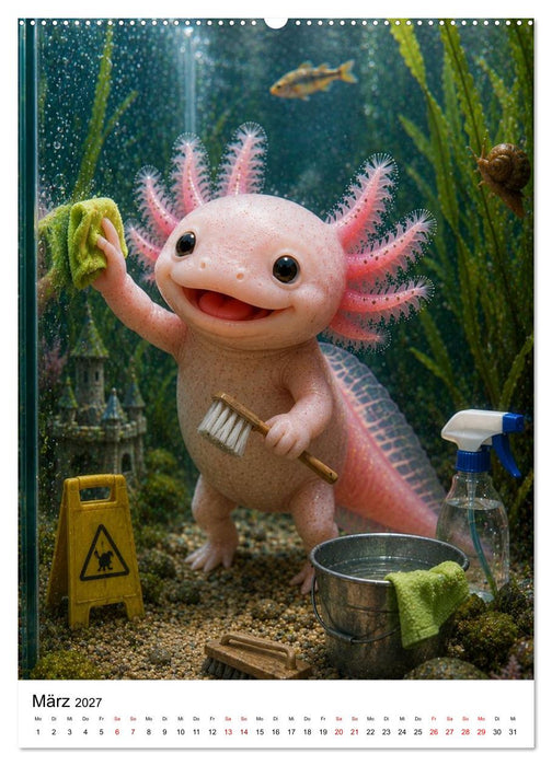 Axolotl durchs ganze Jahr (CALVENDO Wandkalender 2027)