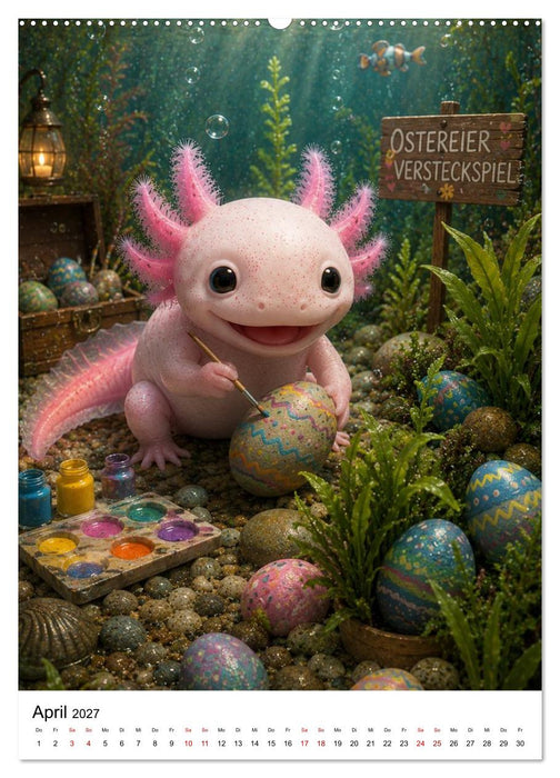 Axolotl durchs ganze Jahr (CALVENDO Wandkalender 2027)