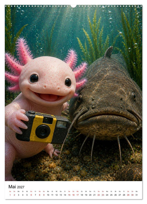 Axolotl durchs ganze Jahr (CALVENDO Wandkalender 2027)