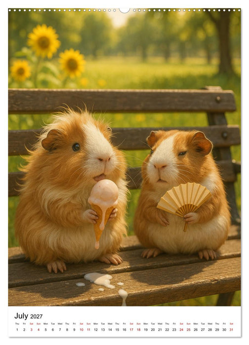 Guinea Pigs Cozy Moments (CALVENDO Premium-Calendar 2027)