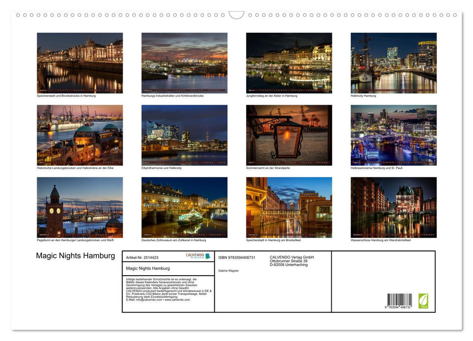 Magic Nights Hamburg (CALVENDO Wandkalender 2027)