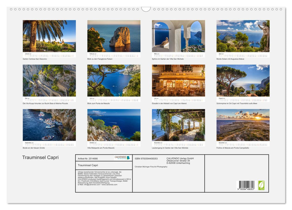 Trauminsel Capri (CALVENDO Wandkalender 2027)