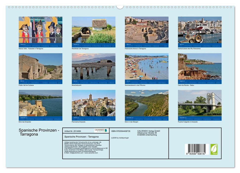 Spanische Provinzen - Tarragona (CALVENDO Premium Wandkalender 2027)