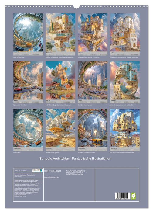 Surreale Architektur - Fantastische Illustrationen (CALVENDO Wandkalender 2027)