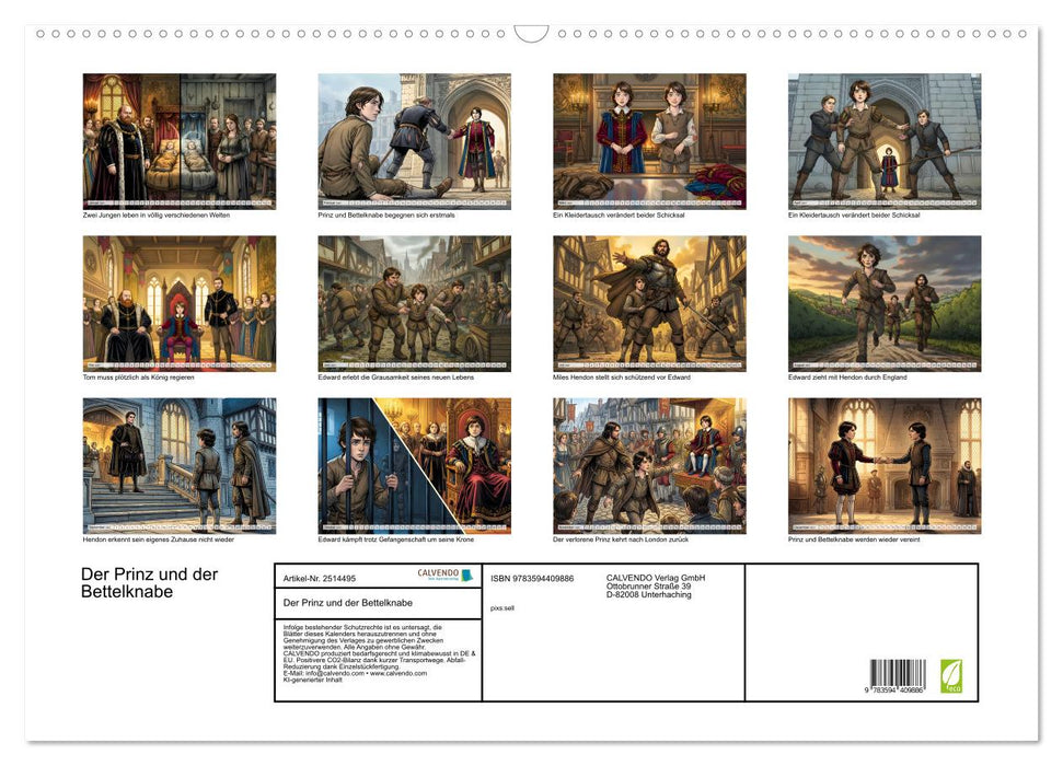 Der Prinz und der Bettelknabe (CALVENDO Wandkalender 2027)
