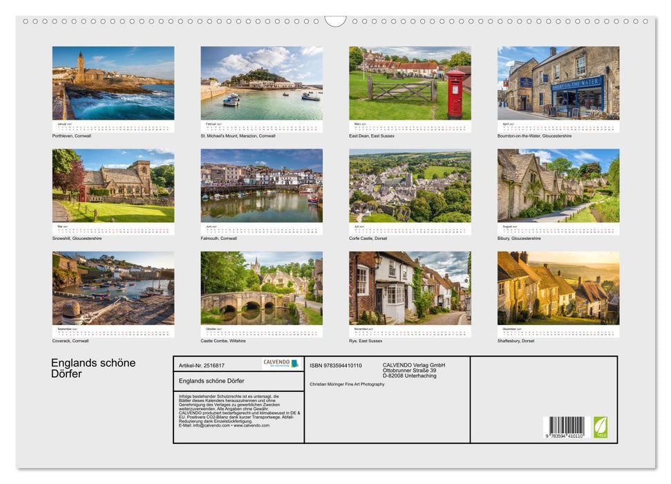 Englands schöne Dörfer (CALVENDO Wandkalender 2027)