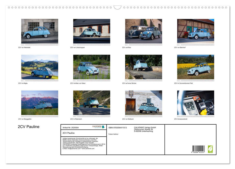 2CV Pauline (CALVENDO Wandkalender 2027)