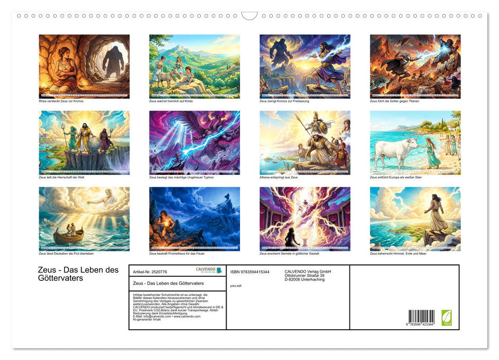 Zeus - Das Leben des Göttervaters (CALVENDO Wandkalender 2027)