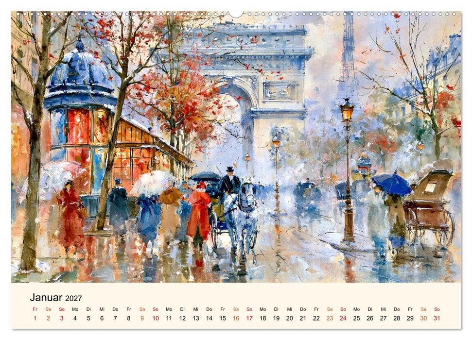 Paris en Couleurs (CALVENDO Wandkalender 2027)