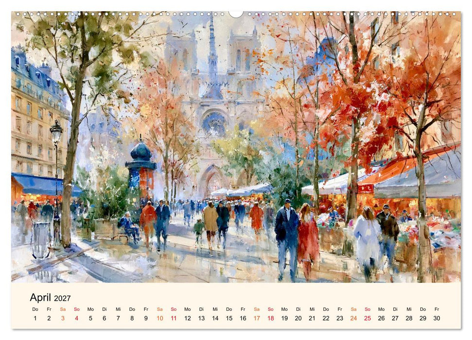 Paris en Couleurs (CALVENDO Wandkalender 2027)