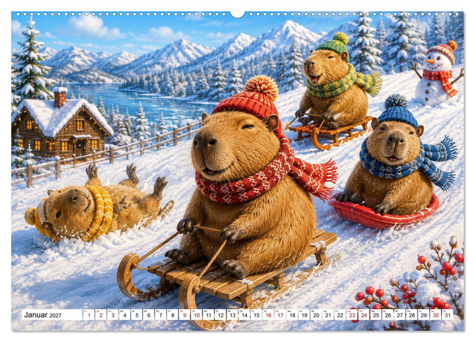Liebenswerte Capybaras (CALVENDO Wandkalender 2027)
