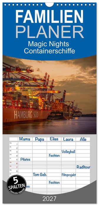 Magic Nights Containerschiffe (CALVENDO Familienplaner 2027)