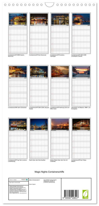 Magic Nights Containerschiffe (CALVENDO Familienplaner 2027)