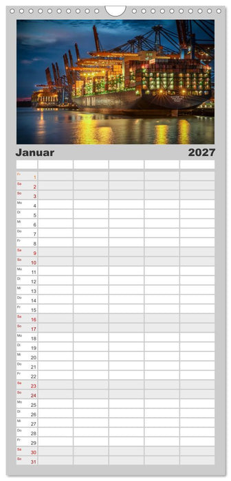 Magic Nights Containerschiffe (CALVENDO Familienplaner 2027)