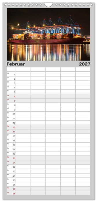 Magic Nights Containerschiffe (CALVENDO Familienplaner 2027)