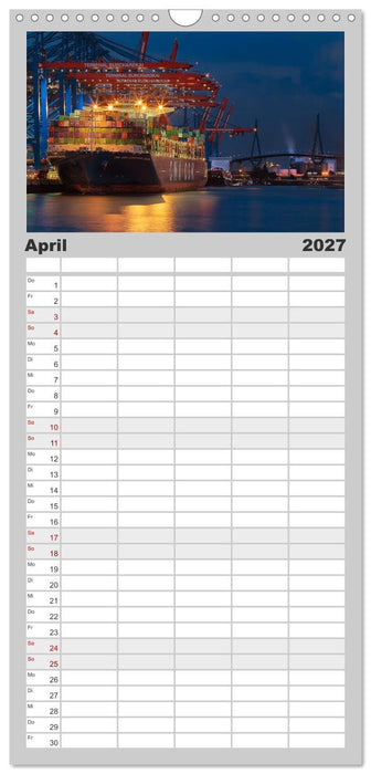Magic Nights Containerschiffe (CALVENDO Familienplaner 2027)