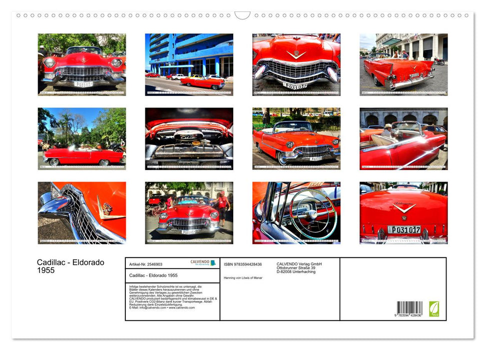 Cadillac - Eldorado 1955 (CALVENDO Wandkalender 2027)