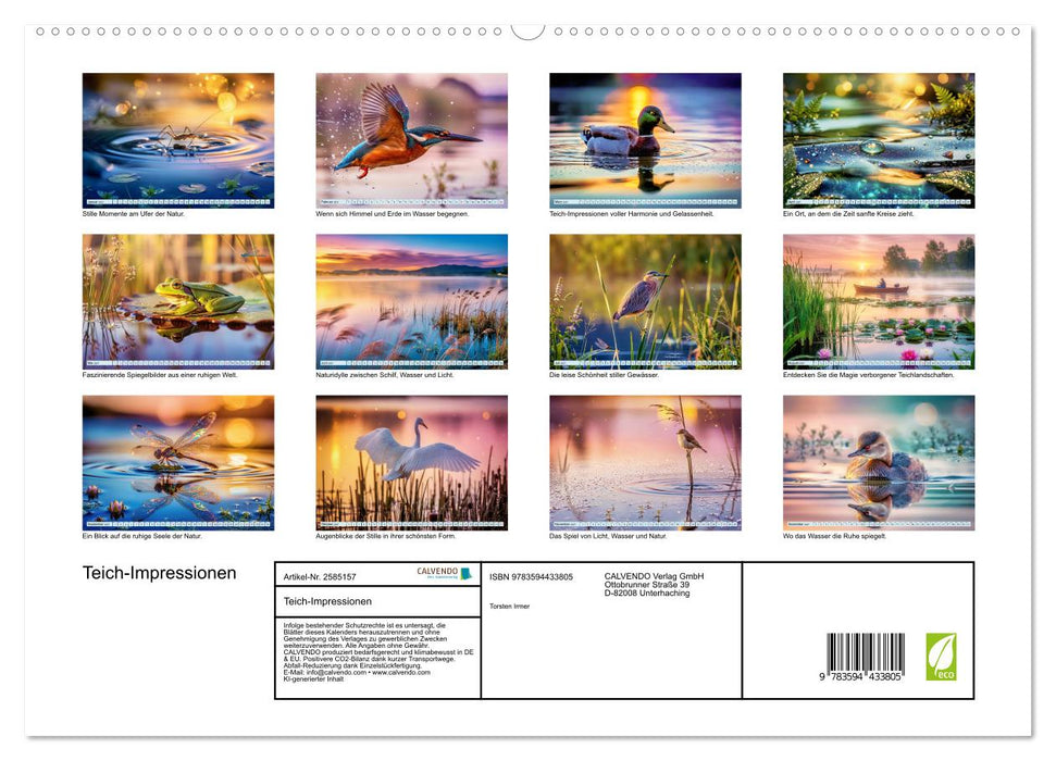 Teich-Impressionen (CALVENDO Premium Wandkalender 2027)
