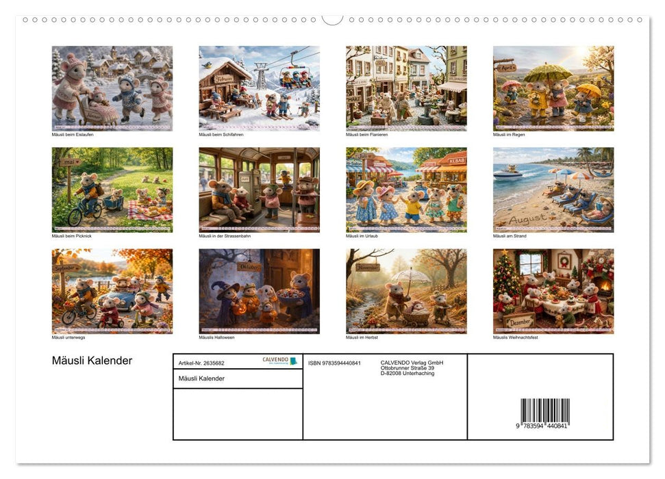 Mäusli Kalender (CALVENDO Premium Wandkalender 2027)
