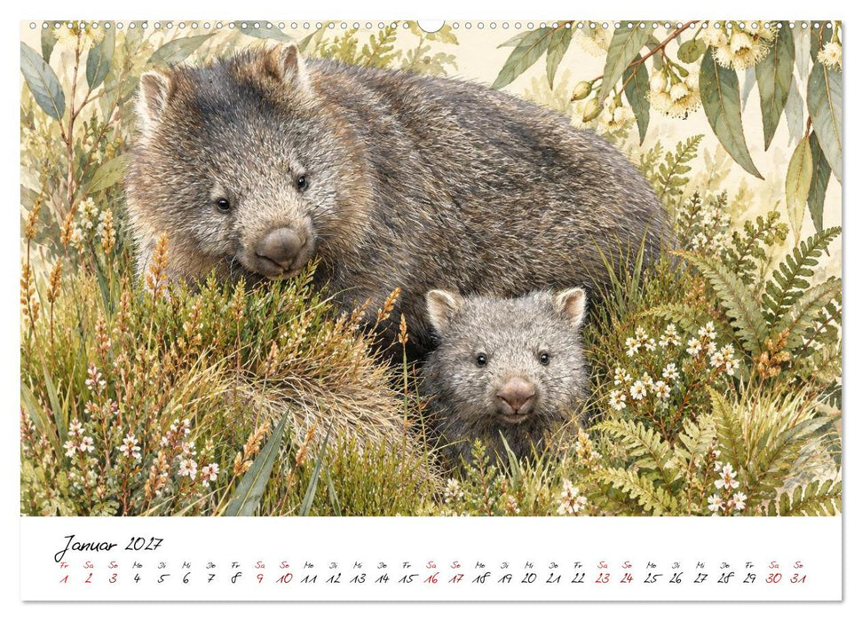 Tierillustrationen aus Down Under (CALVENDO Wandkalender 2027)