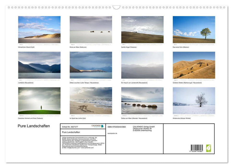 Pure Landschaften (CALVENDO Wandkalender 2027)