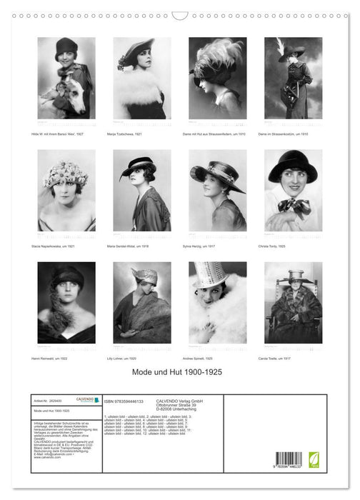 Mode und Hut 1900-1925 (CALVENDO Wandkalender 2027)