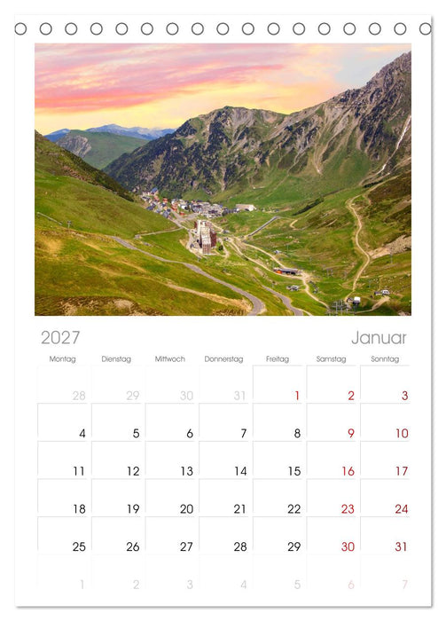 Orte der Pyrenäen (CALVENDO Tischplaner A5H 2027)