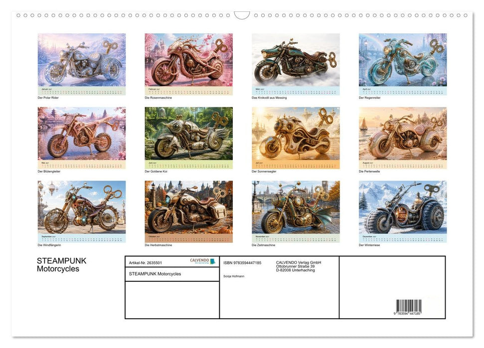 STEAMPUNK Motorcycles (CALVENDO Wandkalender 2027)