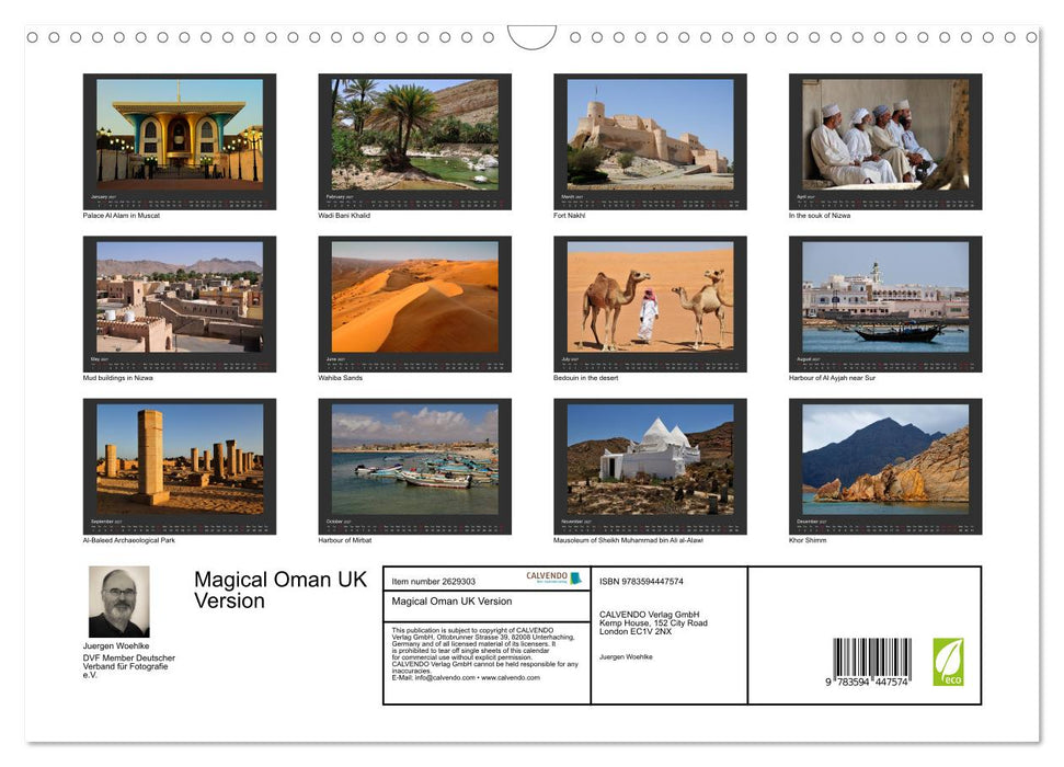 Magical Oman UK Version (CALVENDO Monthly Calendar 2027)