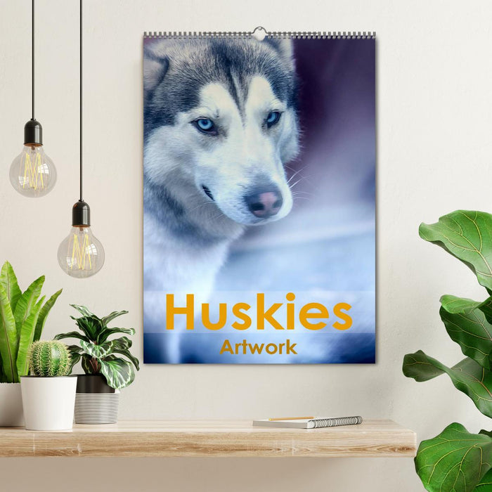 Huskies - Artwork (CALVENDO Wandkalender 2027)