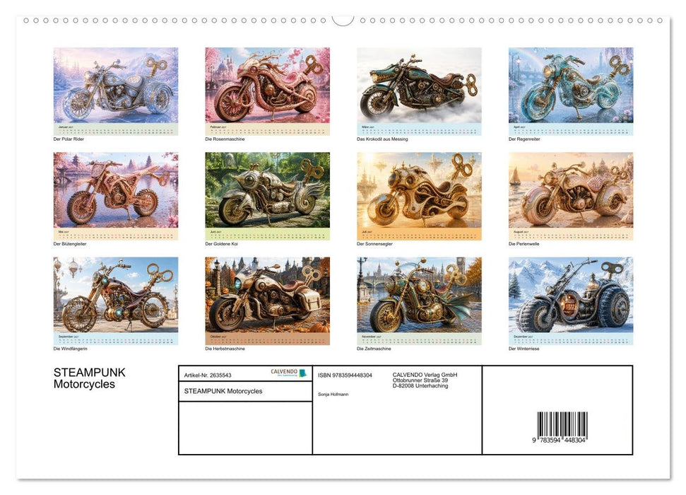 STEAMPUNK Motorcycles (CALVENDO Premium Wandkalender 2027)