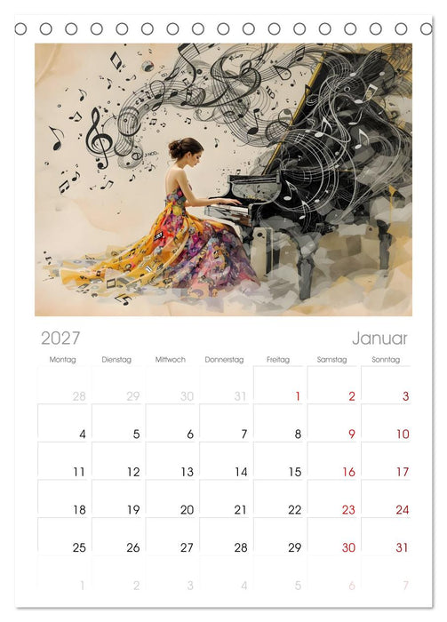Piano der Träume (CALVENDO Tischplaner A5H 2027)