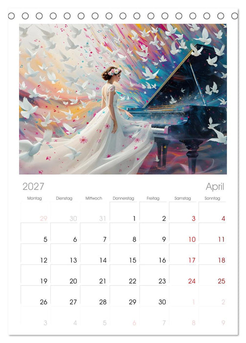Piano der Träume (CALVENDO Tischplaner A5H 2027)