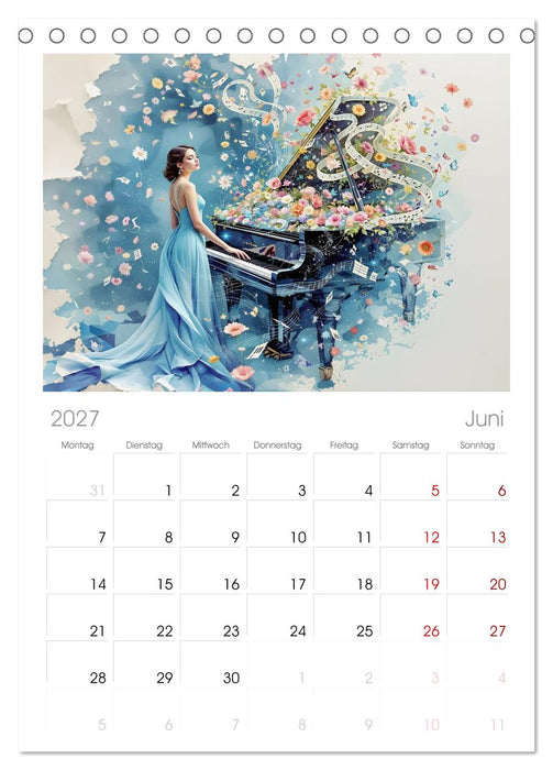 Piano der Träume (CALVENDO Tischplaner A5H 2027)