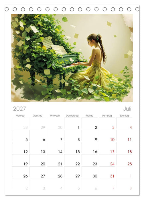 Piano der Träume (CALVENDO Tischplaner A5H 2027)