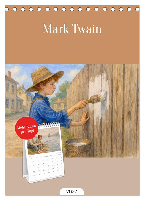 Mark Twain (CALVENDO Tischplaner A5H 2027)