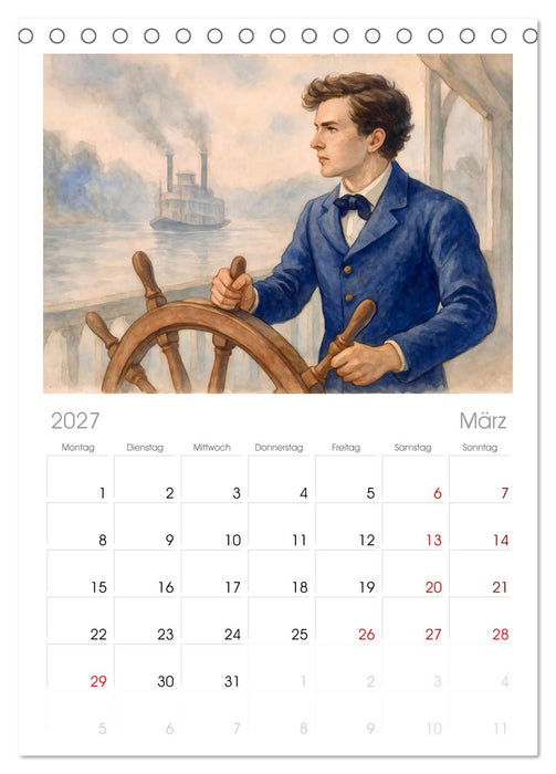 Mark Twain (CALVENDO Tischplaner A5H 2027)