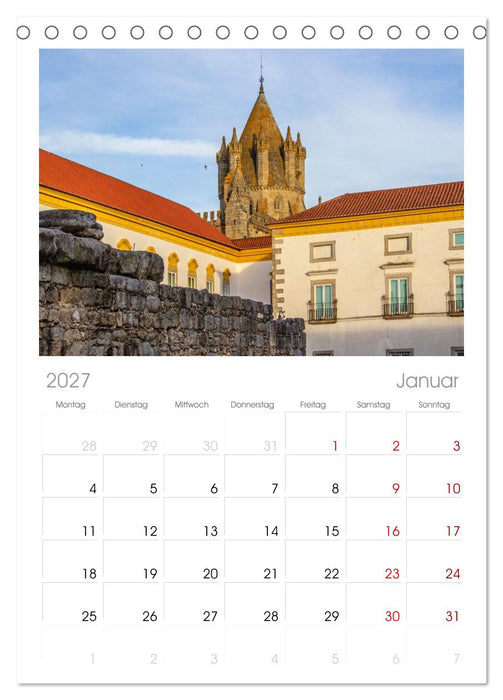 Faszination Évora (CALVENDO Tischplaner A5H 2027)