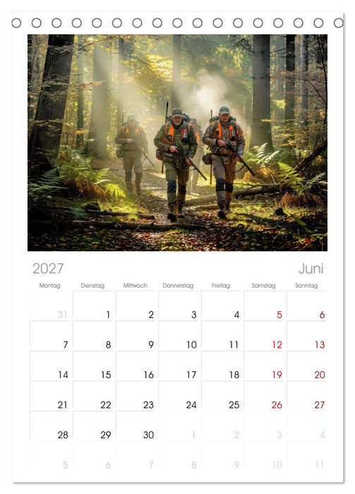 Jäger im Wald (CALVENDO Tischplaner A5H 2027)