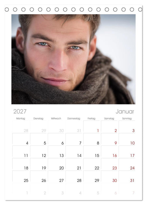 Sinnliche Männer (CALVENDO Tischplaner A5H 2027)