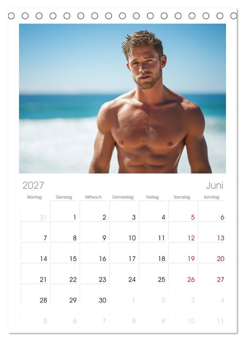 Sinnliche Männer (CALVENDO Tischplaner A5H 2027)