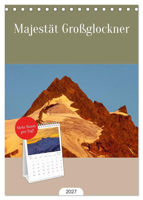 Majestät Großglockner (CALVENDO Tischplaner A5H 2027)