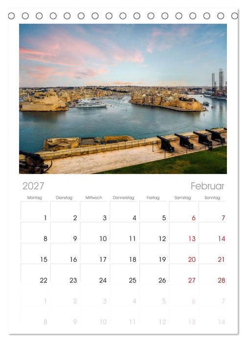 Wundervolles Malta (CALVENDO Tischplaner A5H 2027)