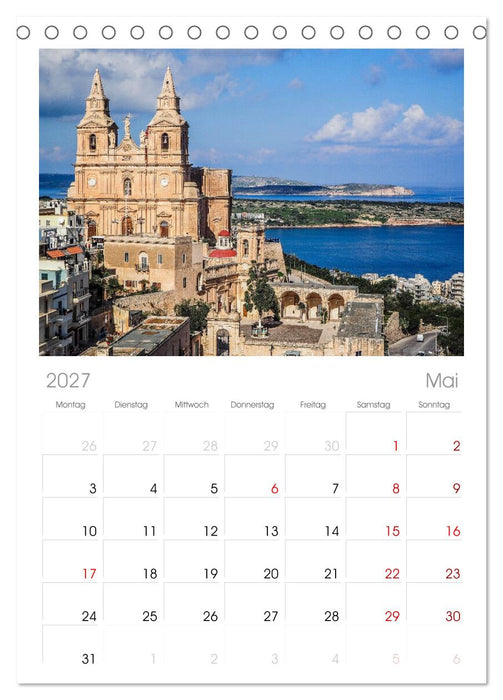 Wundervolles Malta (CALVENDO Tischplaner A5H 2027)