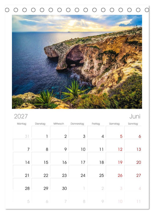 Wundervolles Malta (CALVENDO Tischplaner A5H 2027)