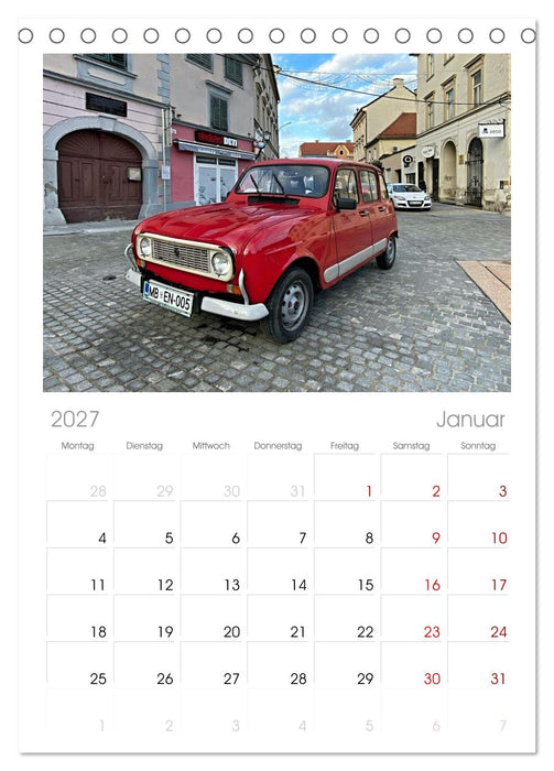 Historische Renault (CALVENDO Tischplaner A5H 2027)