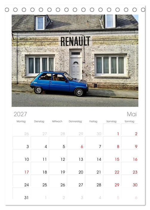 Historische Renault (CALVENDO Tischplaner A5H 2027)