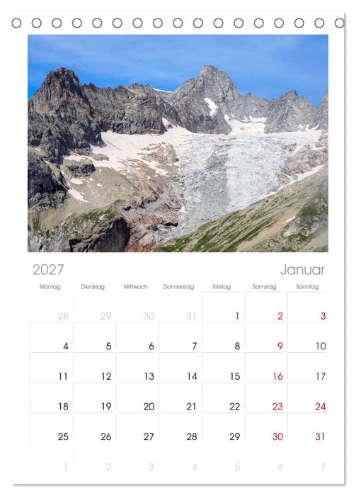 TMB - Mont Blanc (CALVENDO Tischplaner A5H 2027)