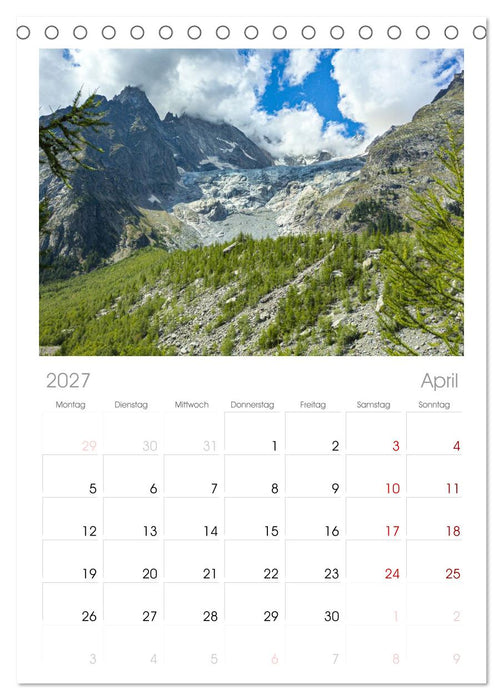 TMB - Mont Blanc (CALVENDO Tischplaner A5H 2027)