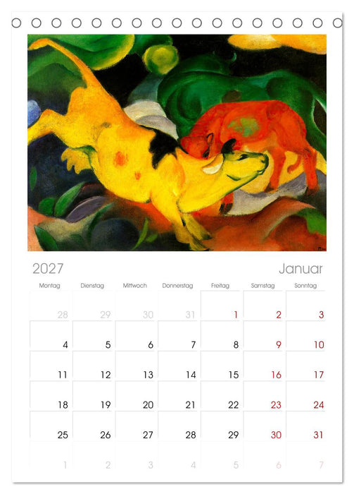 Expressionistische Tierwelten (CALVENDO Tischplaner A5H 2027)